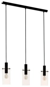 Φωτιστικό Οροφής - Ράγα 97367 Black Montefino Eglo Metal, Glass
