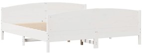 vidaXL Σκελετός Κρεβ. Χωρίς Στρώμα Λευκό 200x200 εκ Μασίφ Πεύκο