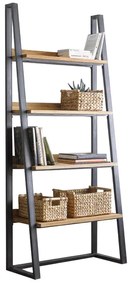 Βιβλιοθήκη Ryder pakoworld καρυδί-μαύρο 75x36x185εκ