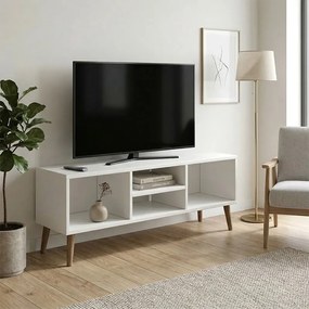Έπιπλο τηλεόρασης Loren λευκό 120x30x40εκ