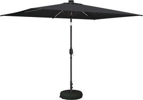 vidaXL Ομπρέλα Κήπου με LED Φώτα και Βάση 200 x 300 cm Πολυεστέρας