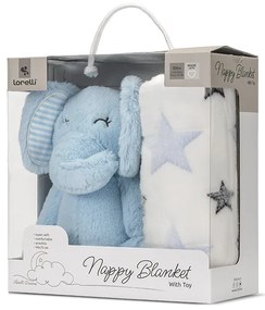 Σετ Δώρου Λούτρινο Elephant Blue με Κουβερτούλα  10340182501 Lorelli