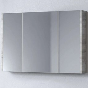 Καθρέπτης Μπάνιου Με Ντουλάπι Savina 3MSA100CE0W 97x14x65cm Cement Μελαμίνη