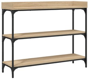 vidaXL Τραπέζι Κονσόλα με Ράφια Sonoma Δρυς 100 x 30 x 80 εκ.