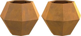 vidaXL Γλάστρα 2 pcs Σκ rusty 50 x 50 x 40 cm