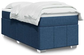 vidaXL Κρεβάτι Boxspring με Στρώμα Μπλε 100 x 200 εκ. Υφασμάτινο