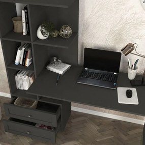 Γραφείο εργασίας Mantra Megapap χρώμα ανθρακί 150x60x152εκ.