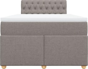 vidaXL Κρεβάτι Boxspring με Στρώμα Taupe 120x200 εκ. Υφασμάτινο
