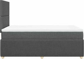 vidaXL Κρεβάτι Boxspring με Στρώμα Σκούρο Γκρι 120x190 εκ Υφασμάτινο