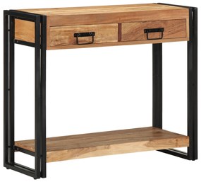 vidaXL Κονσόλα Μαύρη 90x33x75 εκ. Μασίφ ξύλο ακακίας και Μέταλλο