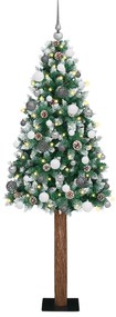 vidaXL Slim Christmas Tree LEDs & Σετ Μπάλες Πράσινο 210 εκ PVC