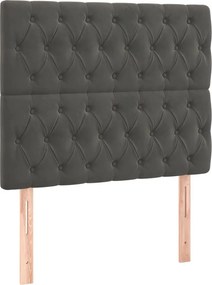 vidaXL Κρεβάτι Boxspring με Στρώμα Σκούρο Γκρι 100x200 εκ. Βελούδινο