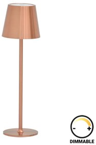 Brave Ι LED touch table lamp rechargeable in bronze color D11.5x37cm 11.5x11.5x37 εκ.