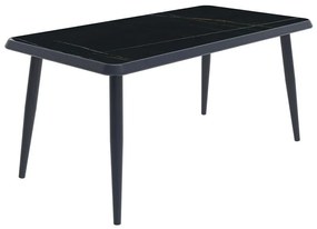 WOODWELL JARDIN Τραπέζι Dining Κήπου-Βεράντας ALU Ανθρακί, Επιφάνεια Μαύρο HPL 180x90x75cm Ε6743,1