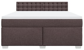 vidaXL Κρεβάτι Boxspring με Στρώμα Σκούρο Καφέ 180x200 εκ Υφασμάτινο