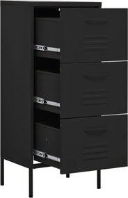 vidaXL Ντουλάπι Αποθήκευσης Μαύρο 42,5x35x101,5 εκ. από Ατσάλι