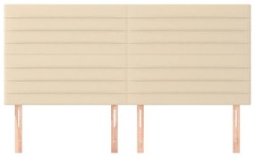 vidaXL Κεφαλάρι Κρεμ 180x5x118/128 εκ. Ύφασμα