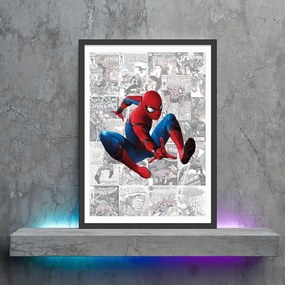 Πόστερ &amp;  Κάδρο Comic Spiderman CM023 40x50cm Μαύρο Ξύλινο Κάδρο (με πόστερ)