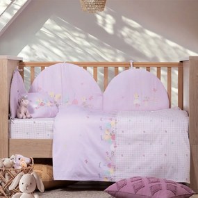 Σεντόνια Βρεφικά Mon Petit Jardin (Σετ 3τμχ) Lilac Nef-Nef Homeware Κούνιας 120x170cm 100% Βαμβάκι