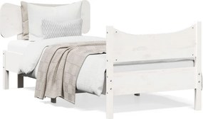 vidaXL Σκελετός Κρεβ. Χωρίς Στρώμα Λευκό 75x190 εκ Μασίφ Πεύκο