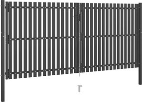 vidaXL Πύλη Κήπου Ανθρακί 400x175 εκ. από Ατσάλι