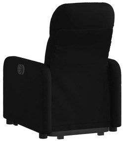 Πολυθρόνα Ανακλινόμενη με Ανύψωση Μαύρη Υφασμάτινη - Μαύρο