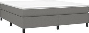 vidaXL Κρεβάτι Boxspring με Στρώμα Σκούρο Γκρι 160x200 εκ Υφασμάτινο