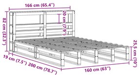 ΣΚΕΛΕΤΟΣ ΚΡΕΒΑΤΙΟΥ ΧΩΡΙΣ ΣΤΡΩΜΑ 160X200 ΕΚ ΜΑΣΙΦ ΞΥΛΟ ΠΕΥΚΟΥ 3306501