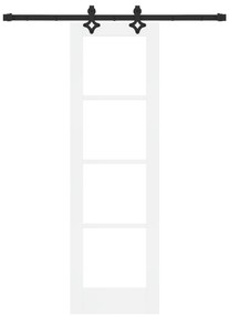 vidaXL Συρόμενη Πόρτα  με Σετ Υλικών Λευκό 61x198.5 εκ. Στερεό Ξύλο Πεύκου