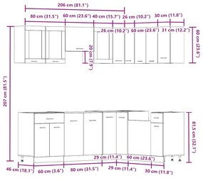 11 ΤΕΜΑΧΙΩΝ ΥΠΟΥΡΓΙΚΟ ΣΥΜΒΟΥΛΙΟ ΚΟΥΖΙΝΑΣ SET ΠΑΛΑΙΩΜΕΝΟ ΞΥΛΟ 3328575