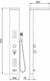 Tema Roma 53100N Black Matt - Στήλη υδρομασάζ 4 εξόδων