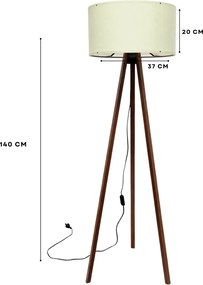 Φωτιστικό Δαπέδου Εκρού / Καφέ AYD 38x38x140