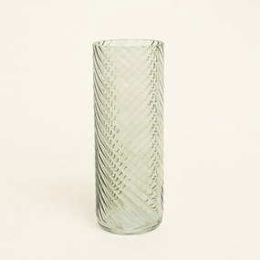 Beauty Home Γυάλινο Βάζο με Εφέ Στροβιλισμού 10cm x 26.5cm  Πράσινο