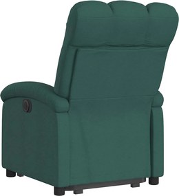 vidaXL Πολυθρόνα Ανακλινόμενη με Ανύψωση Σκούρο Πράσινη Υφασμάτινη
