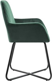 vidaXL Καρέκλες Τραπεζαρίας 4 τεμ. Πράσινες Βελούδινες