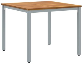 vidaXL τραπέζι κήπου  90x90x75 εκ από ακακία και μέταλλο