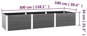 Ζαρντινιέρα Κήπου Υπερυψωμένη Γκρι 300 x 100 x 54 εκ. από WPC - Γκρι