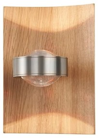 Απλίκα Φωτιστικό Τοίχου LED 9W RGBW SHINE-WOOD Νίκελ Ματ-Φυσικό Ξύλο 2700/3350/4000K 30542 Fischer Honsel-30542-Νίκελ Ματ 30542