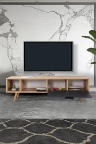 Έπιπλο Τηλεόρασης Sapphire Δρυς / Ανθρακί REFLO 160x35x18