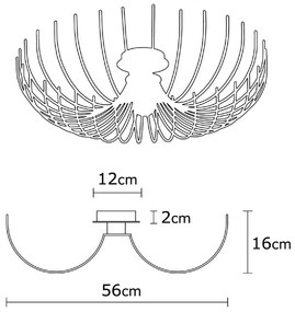 ΦΩΤΙΣΤΙΚΟ ΟΡΟΦΗΣ ΜΕΤΑΛΛΙΚΟ ΜΑΥΡΟ HM7281 Φ56x16 εκ.