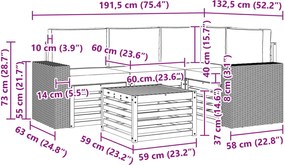 vidaXL Σειρά Καναπέ Εξωτερικού 5 pcs Φυσικό και Ανθρακί