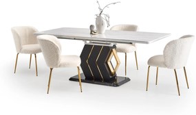 VINCENZO table white marble, leg black/gold DIOMMI V-CH-VINCENZO-ST