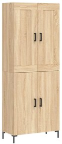 vidaXL Ντουλάπι Sonoma δρυς 69,5 x 34 x 180 εκ. από Επεξεργασμένο Ξύλο
