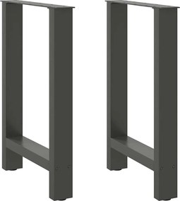 vidaXL Πόδια Τραπεζαρίας Ανθρακί 2 τεμ. 60x(72-73) εκ. Ατσάλι