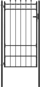 vidaXL Πύλη Φράχτη HORST 100 x 175 cm Μέταλλο Μαύρο Κλειδώσιμο