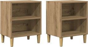 vidaXL Κομοδίνα 2 τεμ. 40x30x50 εκ. από Επεξεργασμένο Ξύλο