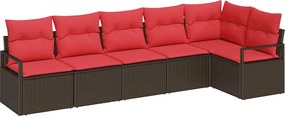 vidaXL Σετ Καναπέ 6 pcs Καφέ συνθετικό ρατάν