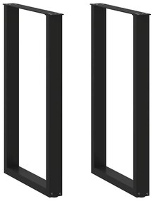 vidaXL Πόδια Τραπεζιού Μπαρ σε Σχήμα U, 2 τεμ. Μαύρο, Ατσάλι 60x(100-101) εκ.