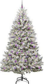 vidaXL Τεχνητό Χριστουγεννιάτικο Δέντρο Πράσινο και Λευκό 240 cm
