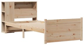 vidaXL Κρεβάτι Βιβλιοθήκη Χωρίς Στρώμα 75x190 εκ Μασίφ Ξύλο Πεύκο